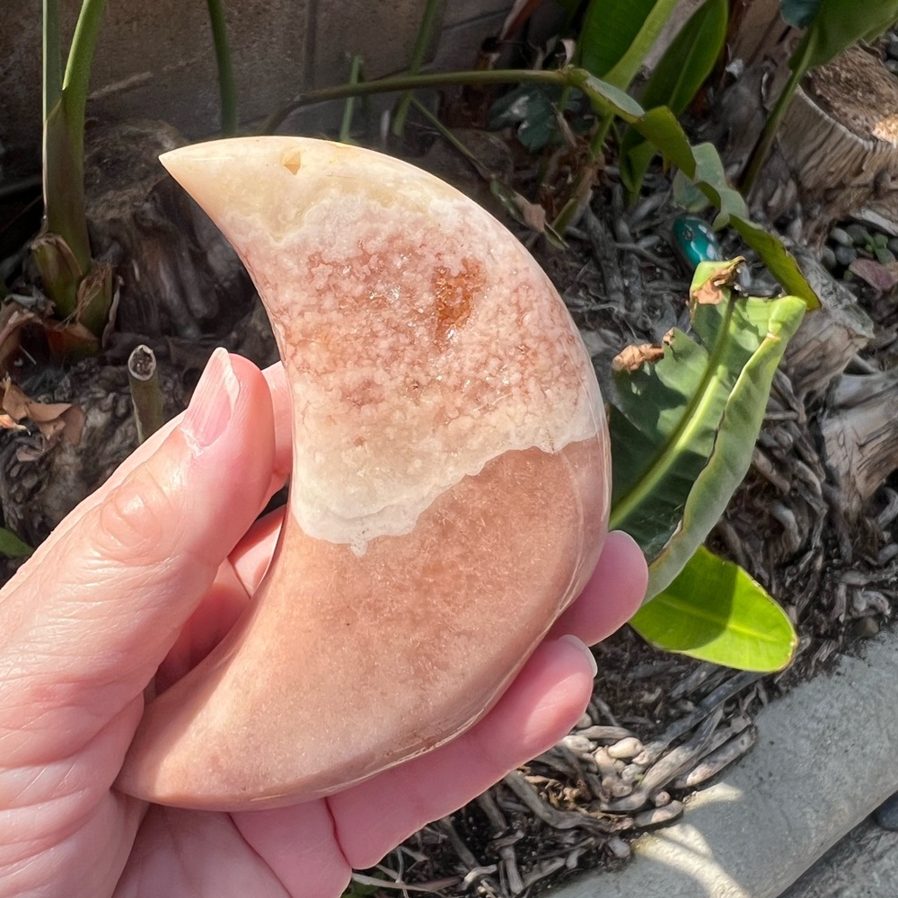 Pink Amethyst Druzy Small Moon - Picture 10 of 10